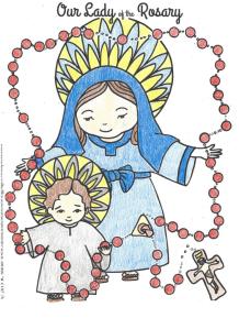 coloring page our lady of the rosary colored by kim or rae