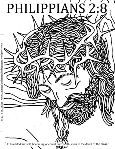 Jesus Crucified Coloring Page © 2016 R Miller Immaculate Heart Coloring Pages Blog03242016_0000