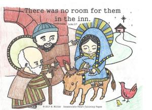 coloring page no room at the inn colored by kim or rae