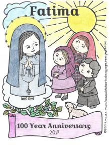 coloring page 100 year anniversary of fatima kim or rae