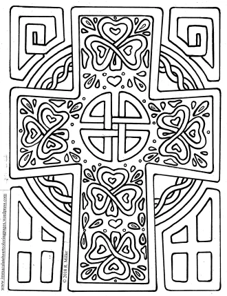 celtic cross coloring page for blog © 2018 r miller Immaculate Heart Coloring Pages Blog02192018_0000