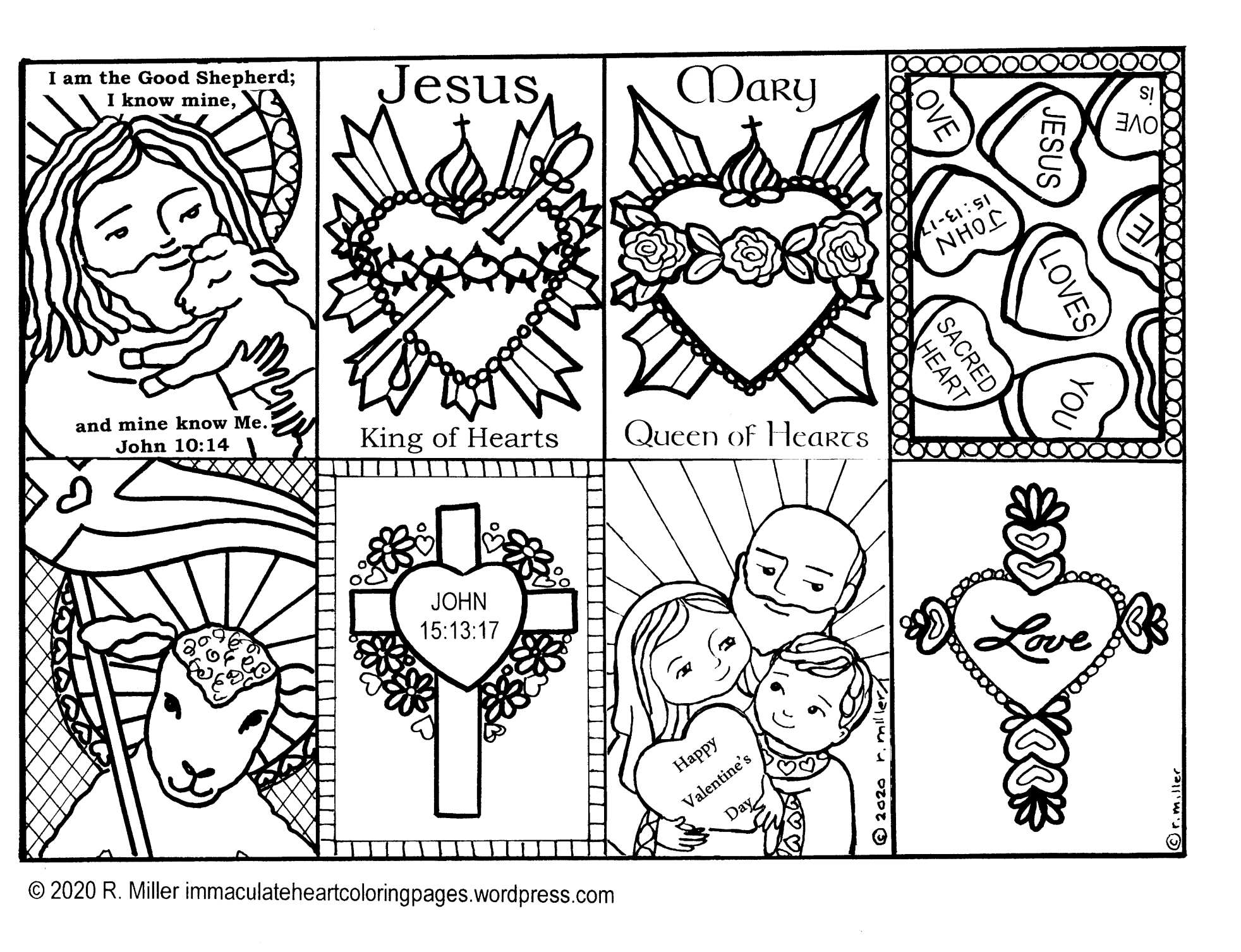 Immaculate Heart Coloring Pages – Catholic Christian Pages to Color